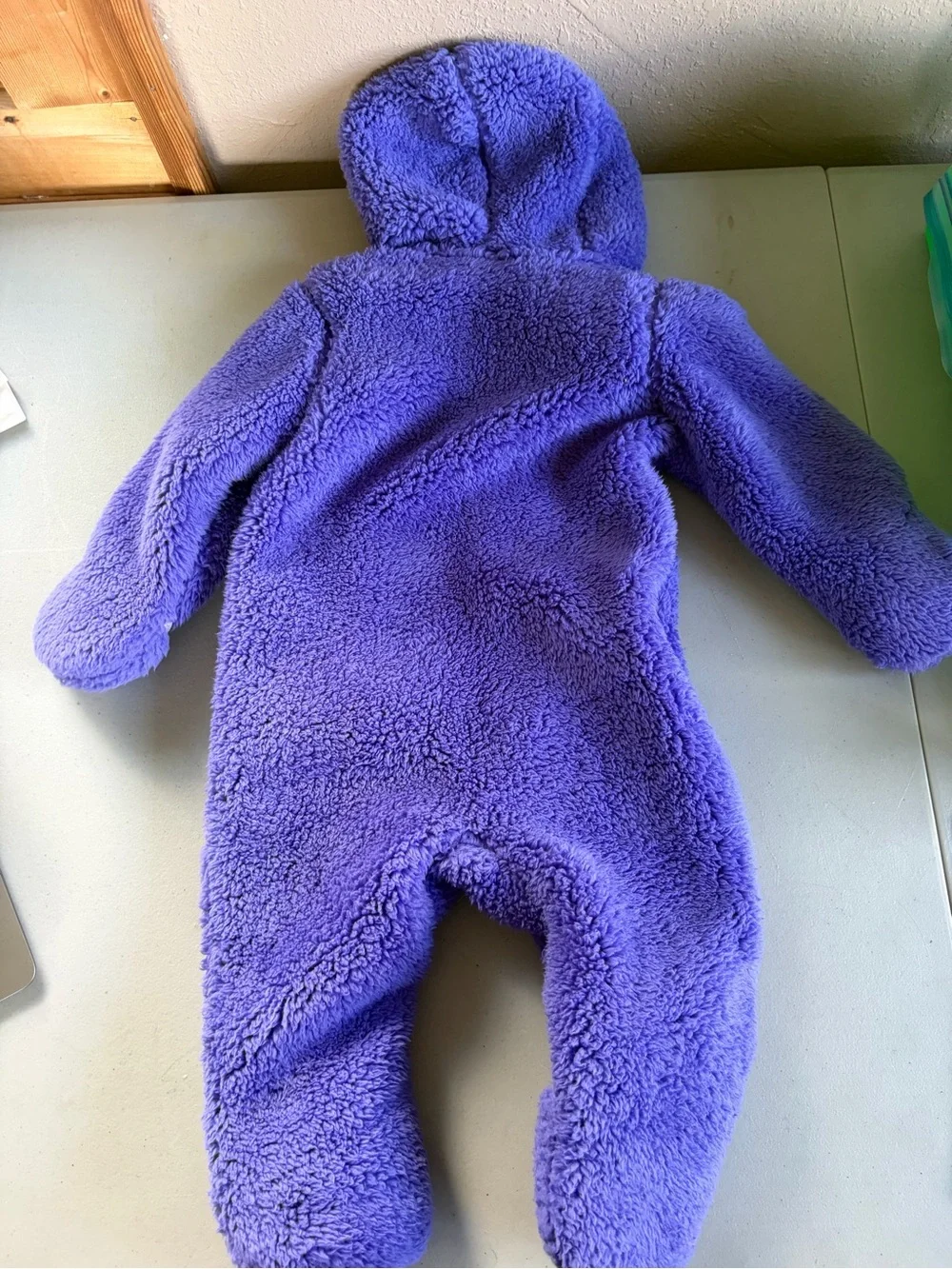 Snozu Purple Fleece Baby Bunting Snowsuit 9-12 Months Fold Over Cuffs